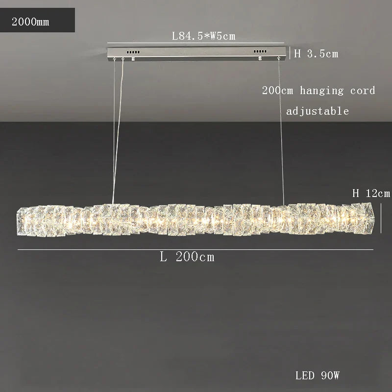 Afralia™ Glass Chandelier LED Ceiling Light Fixture Modern for Living Room Hotel Dining Hall