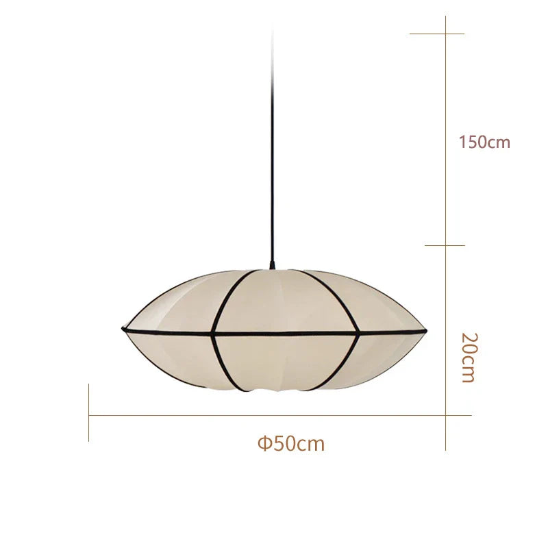 Afralia™ Danish Fabric Pendant Lamp Vintage Chandelier E27 Bulb