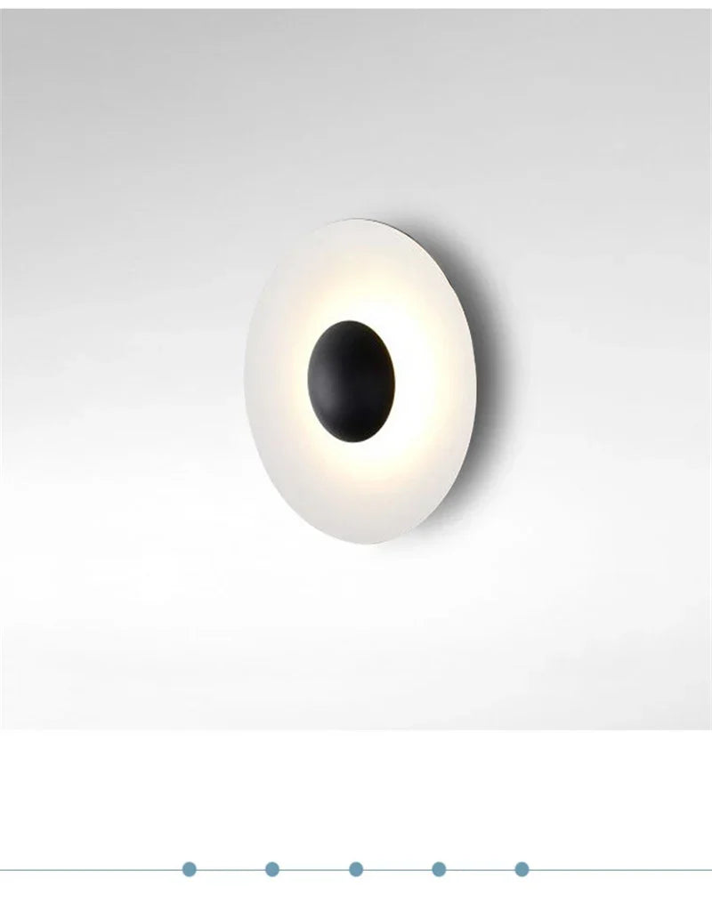 Afralia™ Nordic Aluminum Wall Sconce Light for Modern Bedroom - Round Design