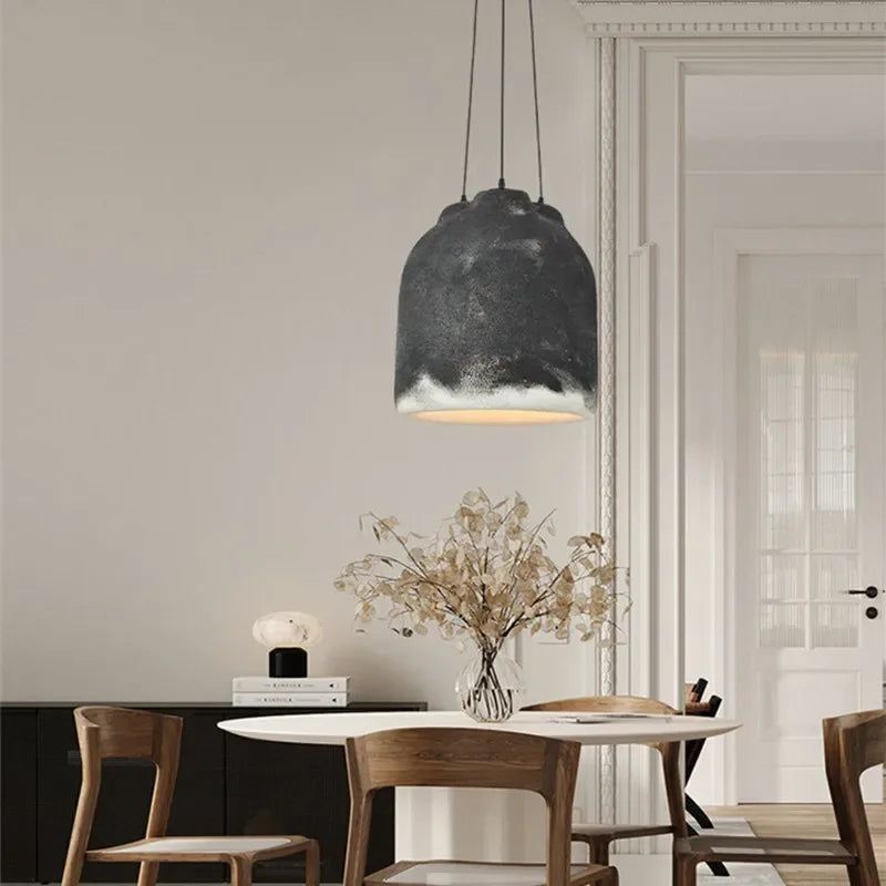 Afralia™ Wabi Sabi Chandelier Coffee LED Pendant Lamp