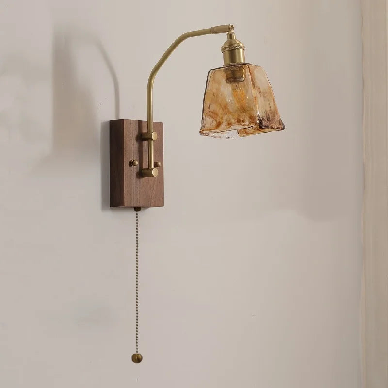 Afralia™ Glass Copper LED Wall Lamp Modern Stair Light Fixtures applique murale