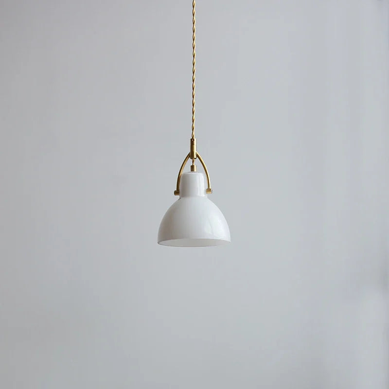 Afralia™ White Glass Copper LED Pendant Lights - Modern Nordic Kitchen Bar Lamp