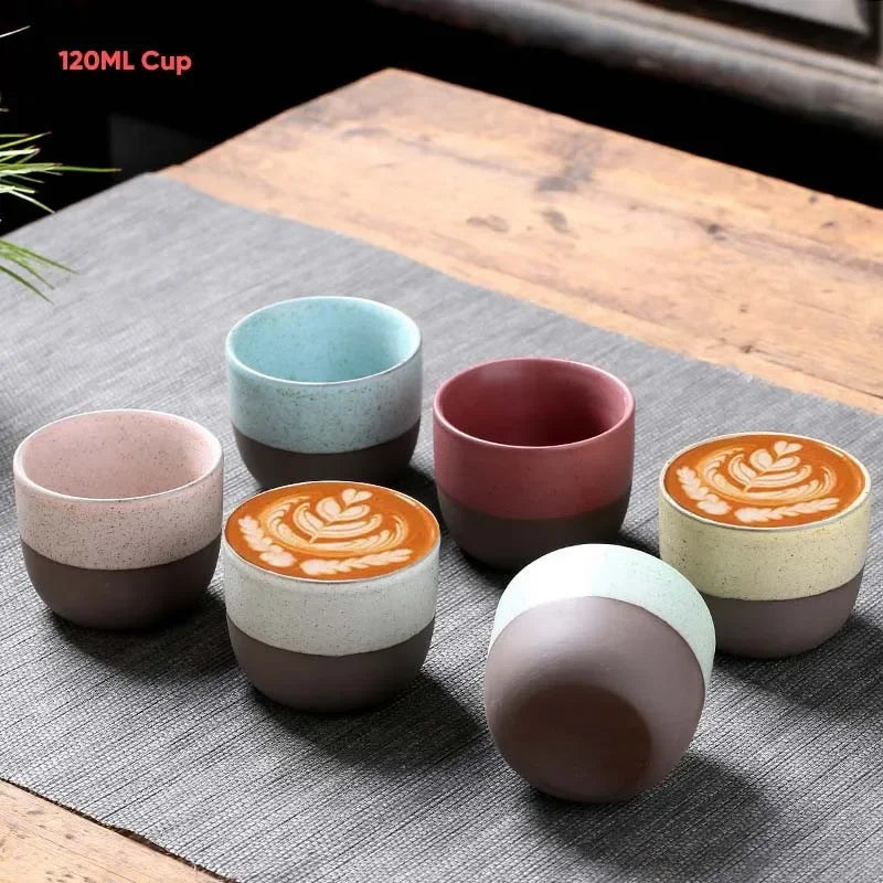 Afralia™ Ceramic Tea Coffee Cup Set Pottery Porcelain Mug Water Drinkware