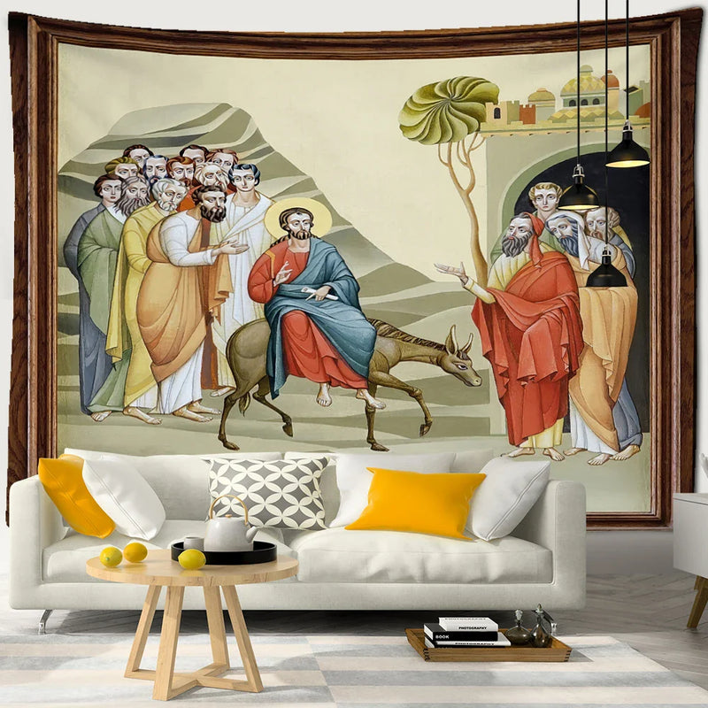 Retro Angel Oil Painting Tapestry Wall Hanging for Home Decor - Afralia™