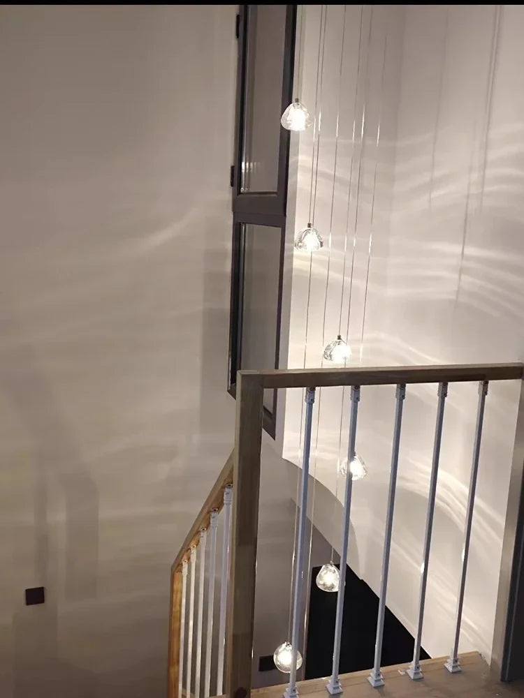 Afralia™ Luxury Crystal Chandelier: Stylish LED Staircase Lighting for Duplex Loft Ceiling