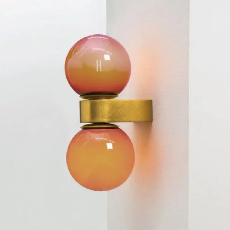 Afralia™ Colored Ball Glass Wall Lamp for Bedroom with Modern Nordic Design