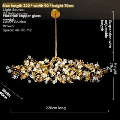 Afralia™ Crystal Branch Chandelier: Luxury Designer Ceiling Crystal Light for Living Room and Bar