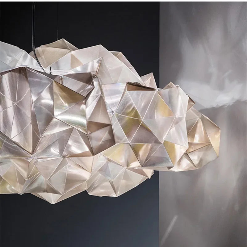 Afralia™ Clouds White Gold Pendant Light