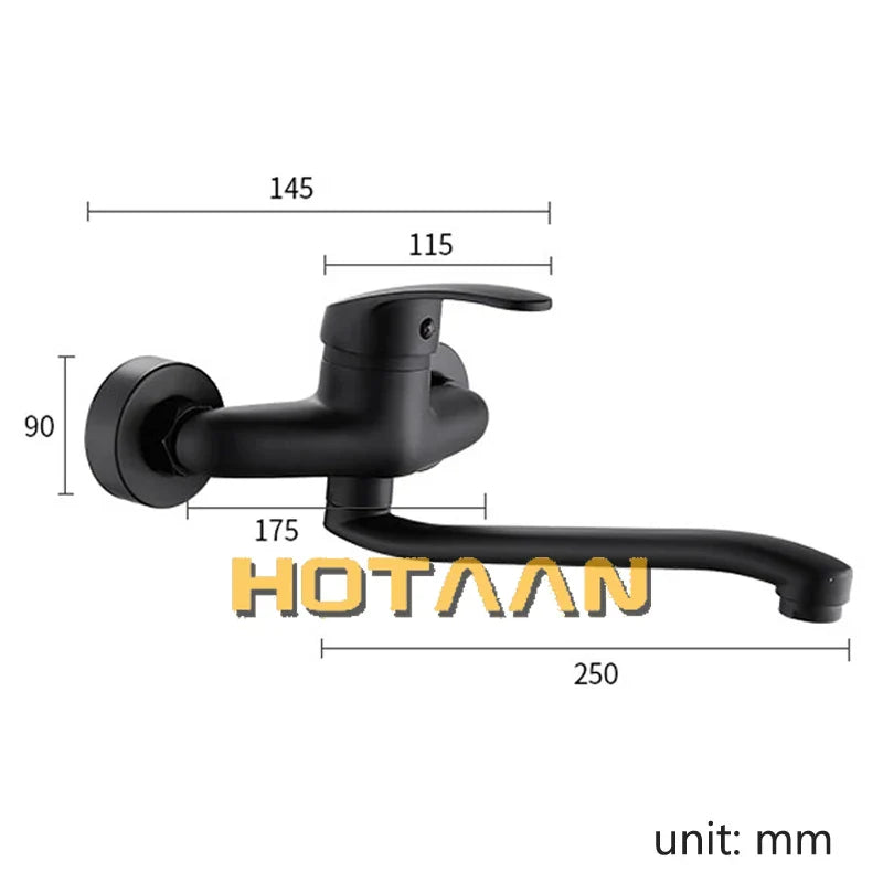 Afralia™ Dual Hole Kitchen Faucet, Black Brass Chrome Mixer Tap for Sink