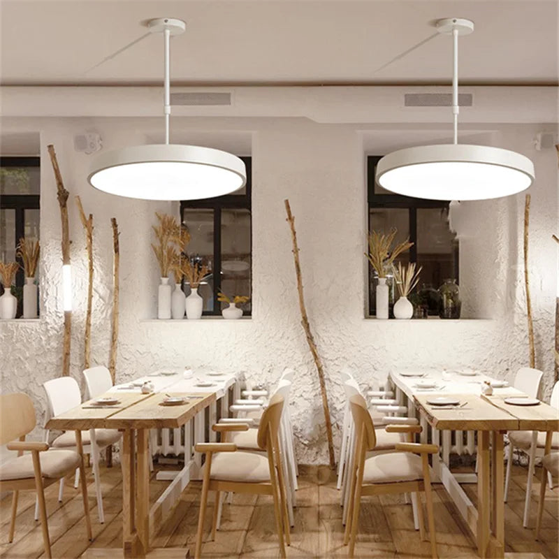 Afralia™ Modern LED Pendant Lights - Macaron Minimalist Circular Chandelier