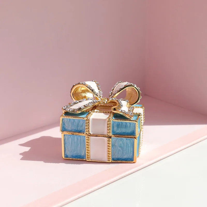 Afralia™ Knot Ribbon Jewelry Box: Bow Shaped Ring Earring Organizer & Gift Container