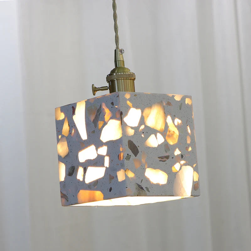 Afralia™ LED Terrazzo Pendant Lights for Corridor, Bedroom, Living Room - Japanese Style Lighting