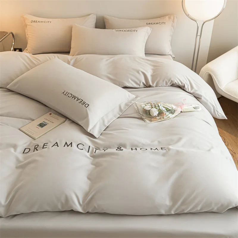 Afralia™ Color Matching Bedding Set: Smooth & Breathable Duvet Cover for All Seasons