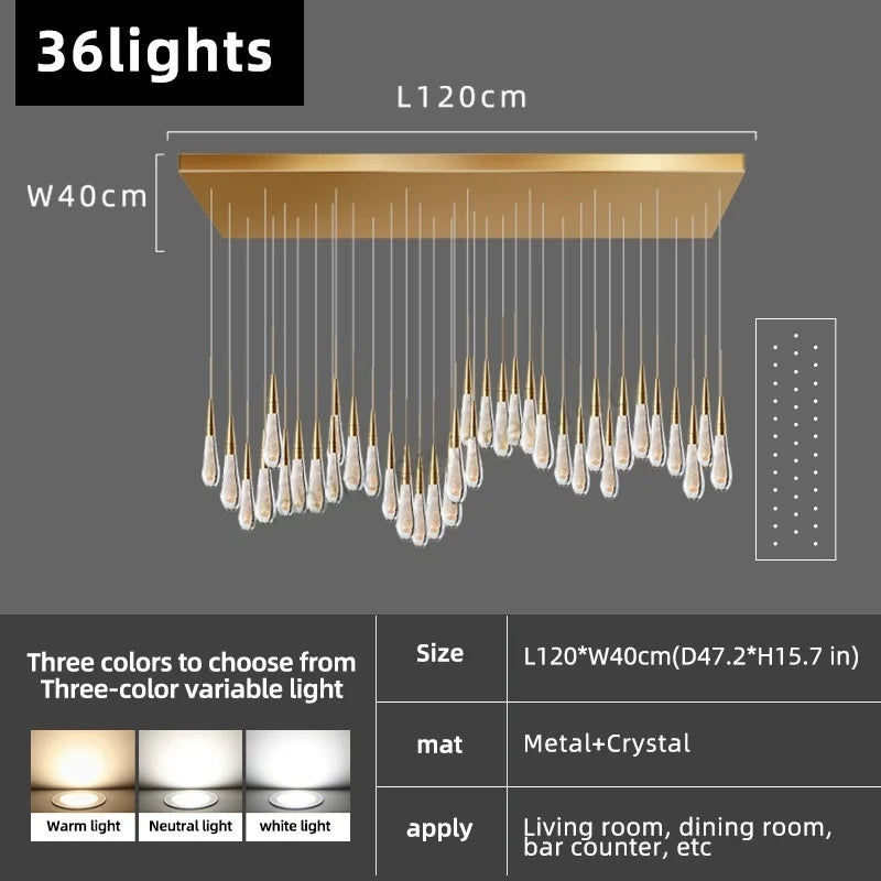 Afralia™ Irregular Crystal Chandelier Nordic Pendant Light for Hotel Lobby