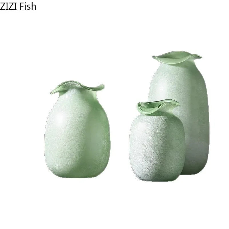 Afralia™ Red Matte Glass Vase Hydroponics Flower Pot Room Decor