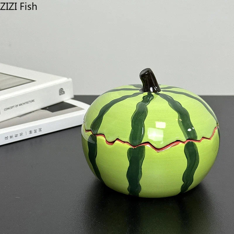 Watermelon Porcelain Ashtray by Afralia™ - Smoking Accessories for Weed & Cigarettes