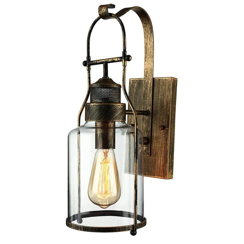 Afralia™ Vintage Iron Outdoor Wall Lamp for Garden, Aisle, and Balcony