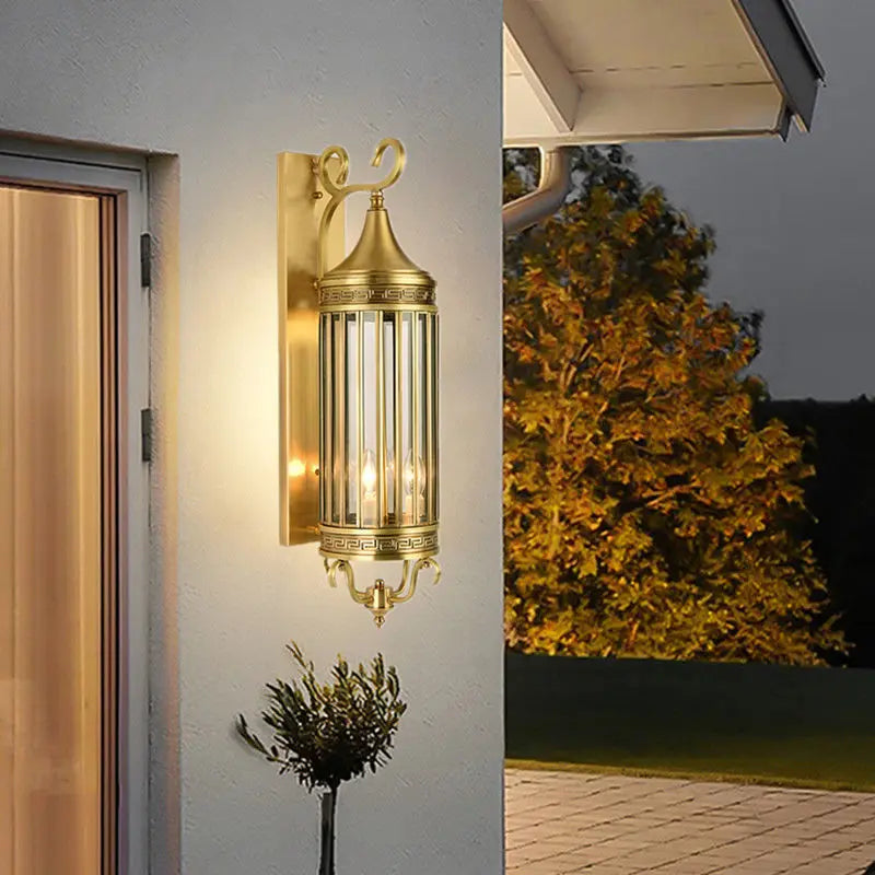 Afralia™ Copper Outdoor Wall Lamp: Waterproof & Bright Courtyard Light