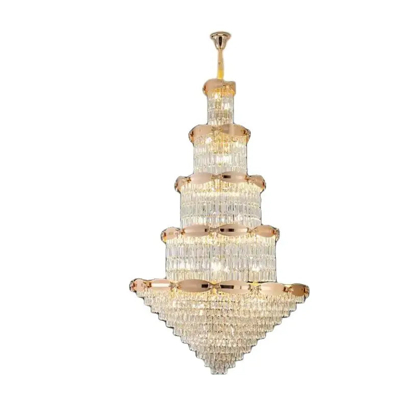 Afralia™ Grand Hall Crystal Chandelier Spiral Staircase Post-Modern Light Luxury Lighting