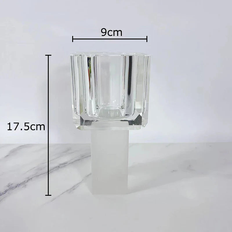 Afralia™ Crystal Glass Vase with Artificial Flowers, Modern Home Decor