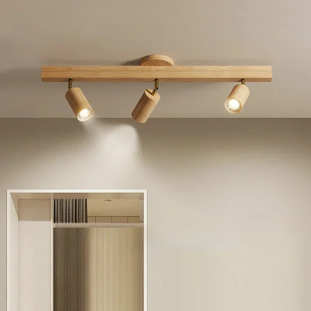Afralia™ Nordic Wooden Ceiling Spotlight LED for Home Decor