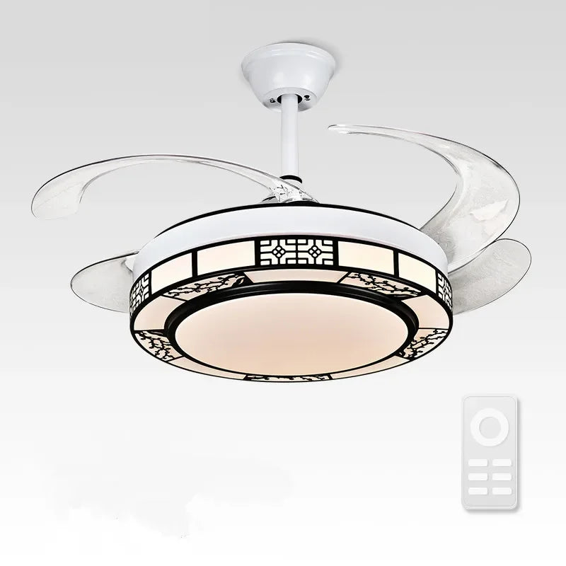 Afralia™ 42" Acrylic LED Ceiling Fan Light with Remote Control - Dimmable