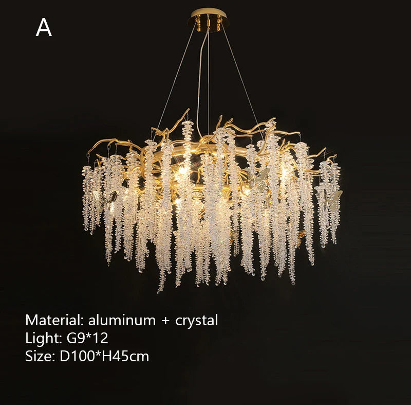 Afralia™ Luxury Crystal Ceiling Chandelier Living Room Dining Room Decoration