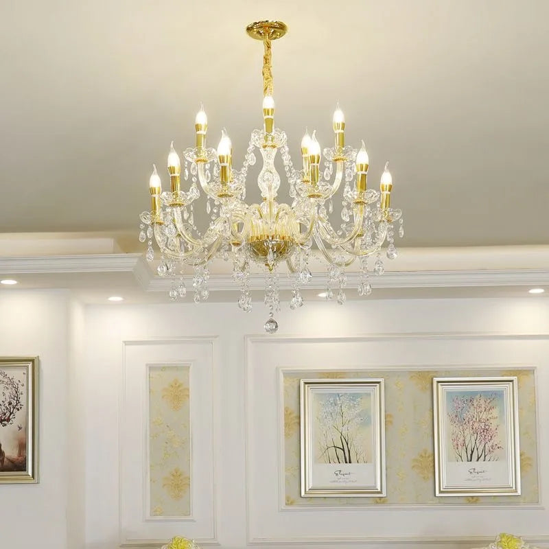 Afralia™ Crystal Chandelier Lights for Home Decor, Living Room, Dining Room, Kitchen • Luxury Pendant Lighting Fixture