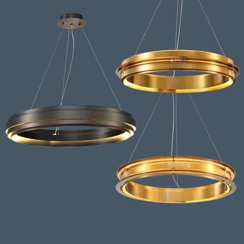 Afralia™ Gold Ring Chandelier: Modern Italian Design for Stylish Living Spaces