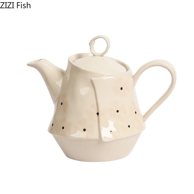 Afralia™ Cherry Blossom Ceramic Cup&Saucer - Floral Pattern Coffee Mug Milk Tea Juice Container