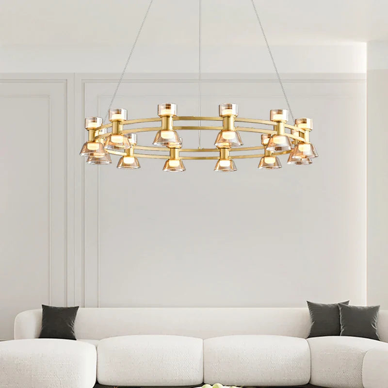 Afralia™ Copper Ring Pendant Lamp for Modern Luxury Living Room, Bedroom, Restaurant, Bar & Home Decor.