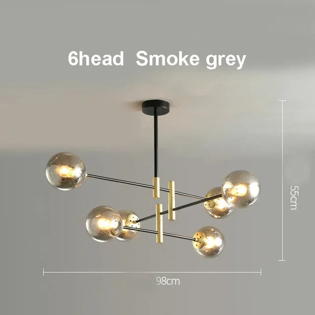 Afralia™ Modern Golden/Black Glass Chandeliers for Home and Commercial Spaces