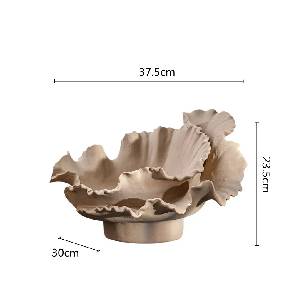 Afralia™ Ceramic Wavy Flower Vase - Home Decoration and Storage Organization