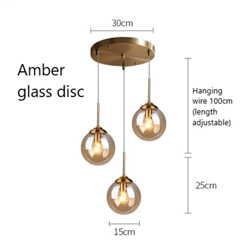 Afralia™ Glass Pendant Lights: Nordic LED Hanging Lamp for Kitchen, Dining Room, Bedroom.