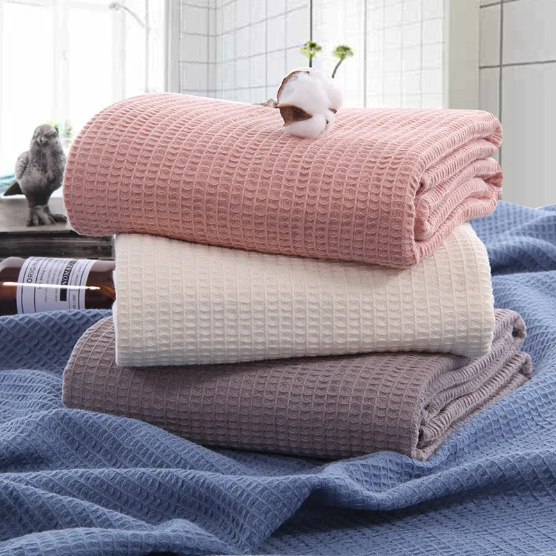 Afralia™ Waffle Cotton Bath Sheet - Soft & Absorbent Towel for Adults - 105x150