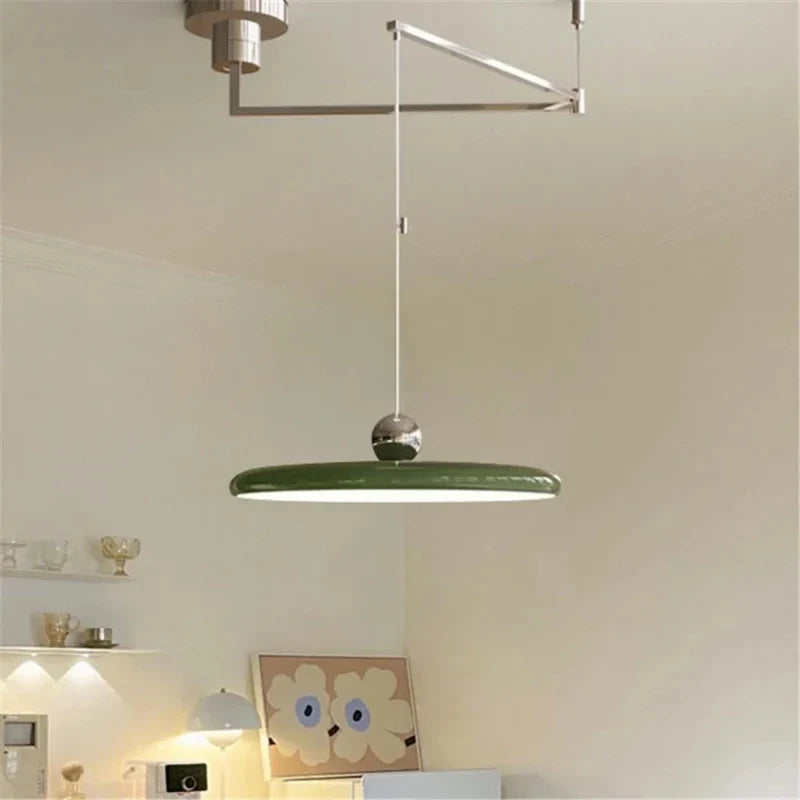 Afralia™ Cream Iron Art Chandelier LED Pendant Light for Bedroom Living Room
