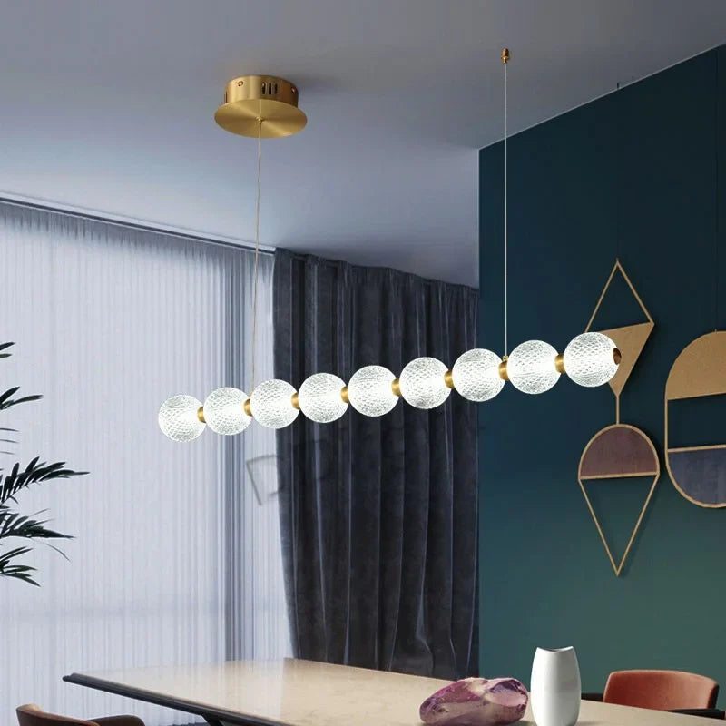 Afralia™ Modern Luxury Pearl Pendant LED Chandelier for Living Room and Bedroom