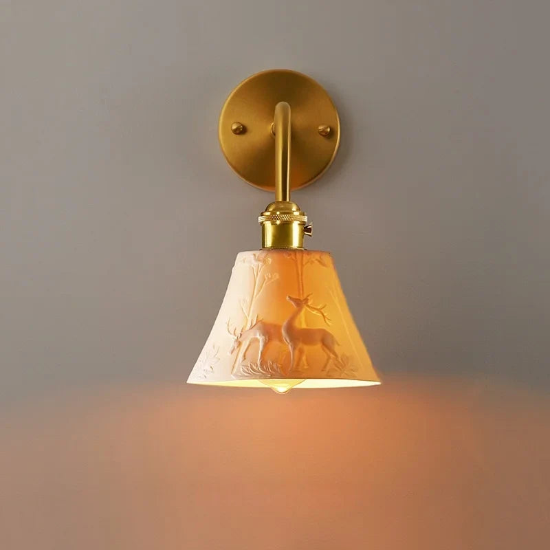 Afralia™ Ceramic LED Wall Sconce - Vintage White, Nordic Minimalism