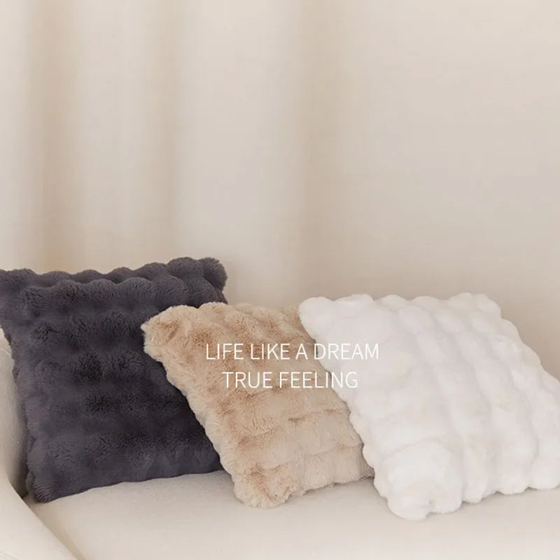 Afralia™ Luxe Tuscan Fur Throw Pillows for Elegant Sofas: Plush Seat & Back Cushions
