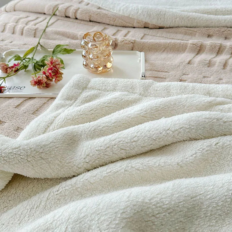 Afralia™ Velvet Jacquard Taffeta Blanket: Cozy Sofa Cover & Four-Season Quilt