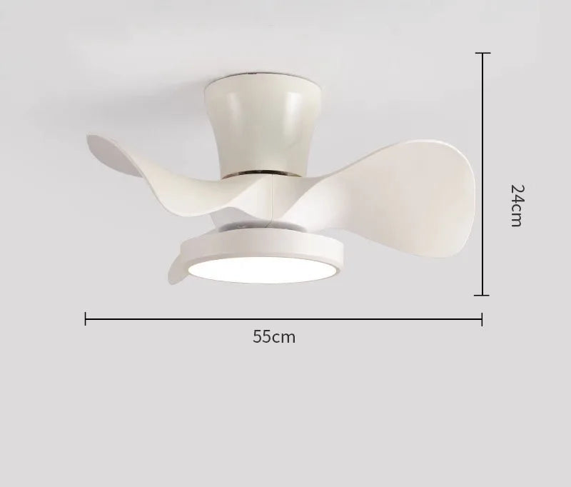 Afralia™ 22" Children Room LED Ceiling Fan Light Remote Control Small Fan Lamp