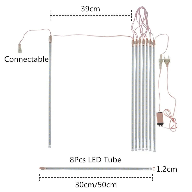 Afralia™ Meteor Shower Rain LED String Lights - Outdoor Christmas Tree Decorations