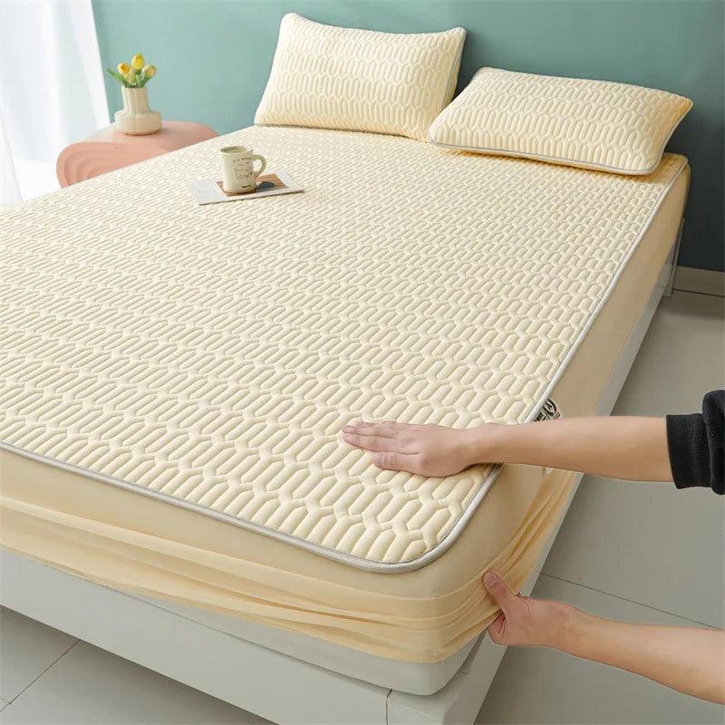 Afralia™ Cute Cartoon Pattern Cooling Fitted Sheet with Natural Latex Fabric