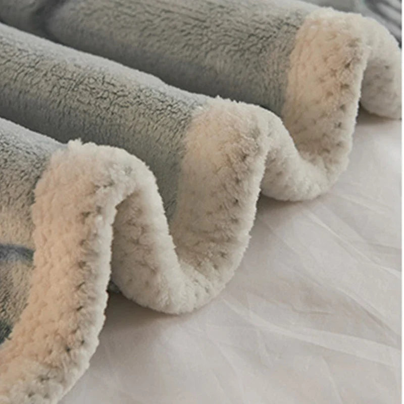 Afralia™ Math Symbol Double-sided Flannel Blanket Warm Winter Thickened Multi-functional