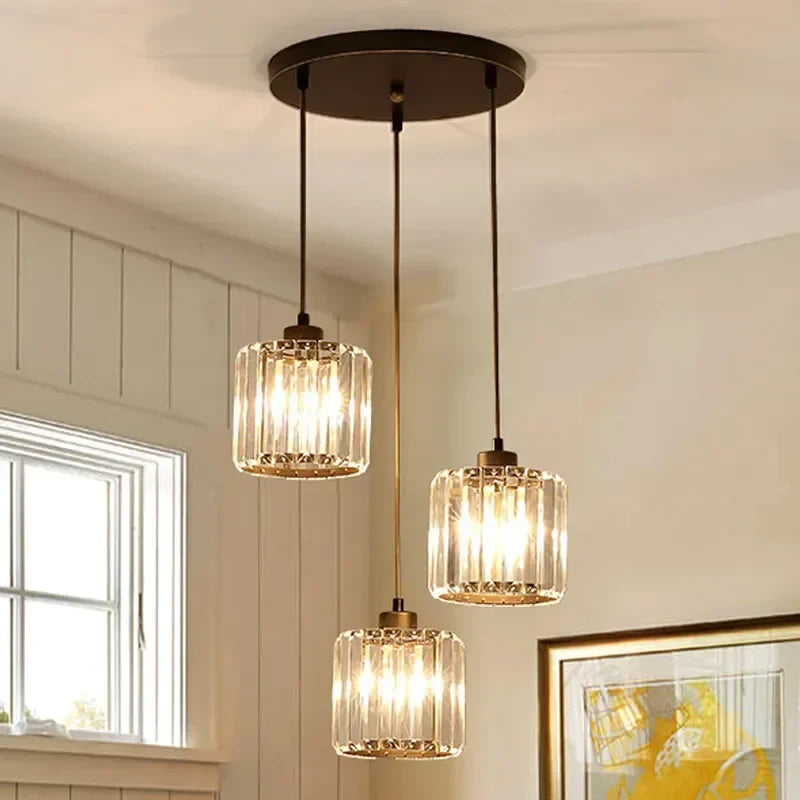 Afralia™ Crystal Trio Pendant Light for Modern Spaces