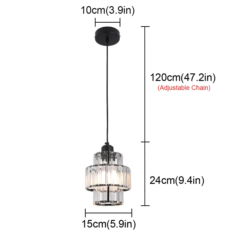 Afralia™ K9 Crystal Pendant Light LED Ceiling Lamp Nordic Chandelier for Living Room