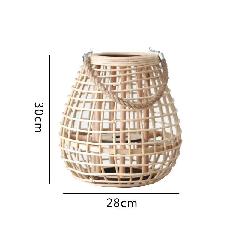 Afralia™ Wood Stand Candle Holders Japanese Nordic Style Lantern Modern Home Decor