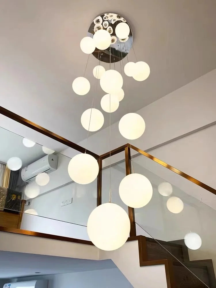 Afralia™ Nordic LED Glass Chandelier for Modern Living Spaces