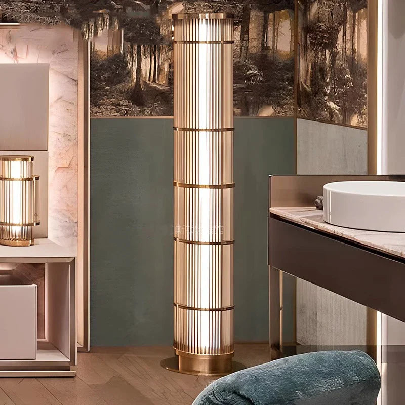 Afralia™ Luxury Glass Floor Lamp for Chic Living Spaces