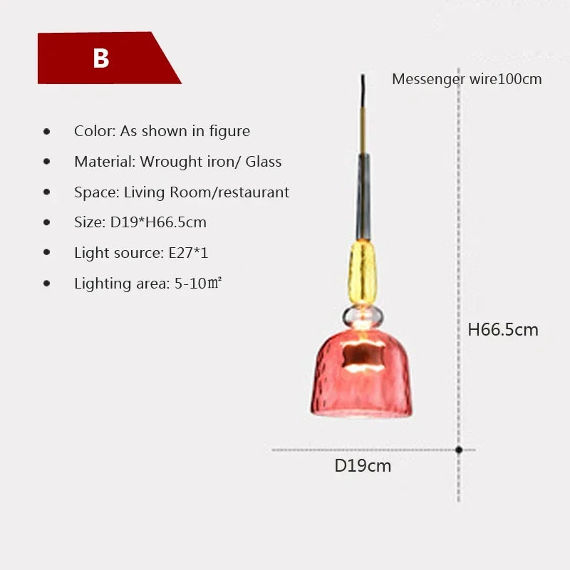 Afralia™ Candy Glass Chandelier Pendant Light for Dining and Living Room